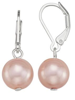 You're Invited Silver Tone Simulated Pink Pearl Drop Earrings (NWT)
